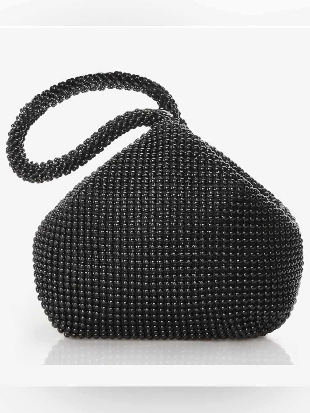Beaded Wristlet Bag - Black